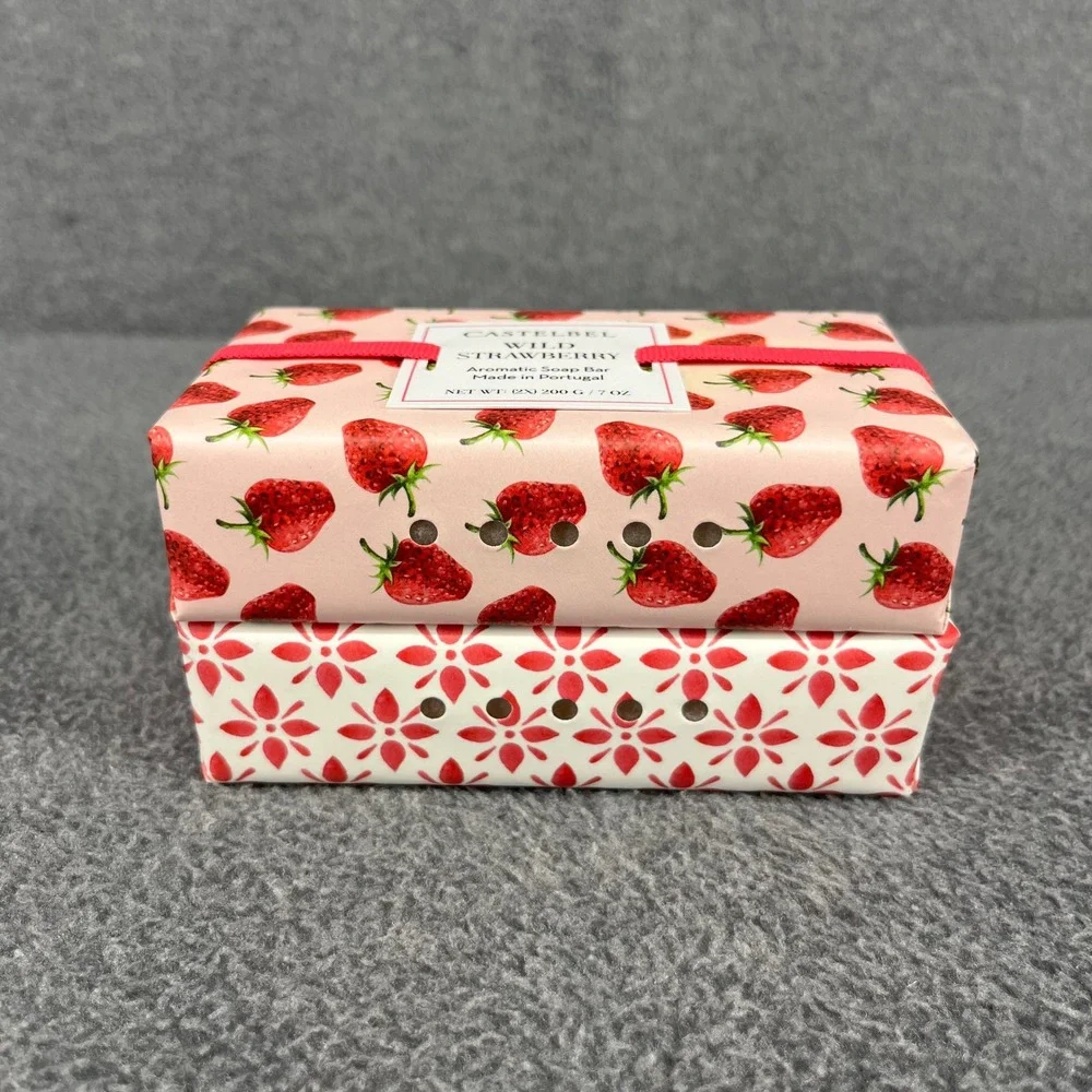 Castelbel Wild Strawberry Soap Bar 2-Pack 7 oz Portugal Pink Fruit Floral Gift